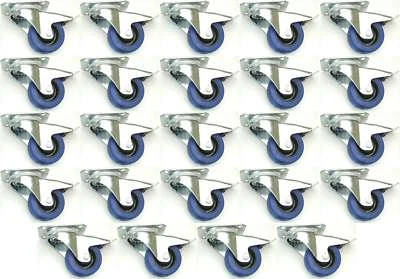 24x 80 mm SL Möbelrollen m. Bremse Rollen Möbel Transportrollen Lenkrollen Gummi - Bild 1 von 4