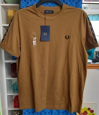 Футболка с коротким рукавом Fred Perry Tape Ringer Shaded Stone мужская размер большой - Изображение 1 из 4