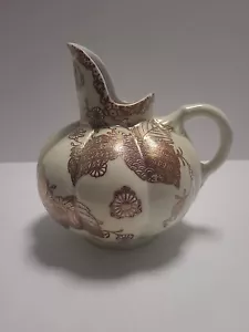 Antique Japanese Porcelain Gilt and Enamel Squat Pitcher Kato Shanko Satsuma - Picture 1 of 20