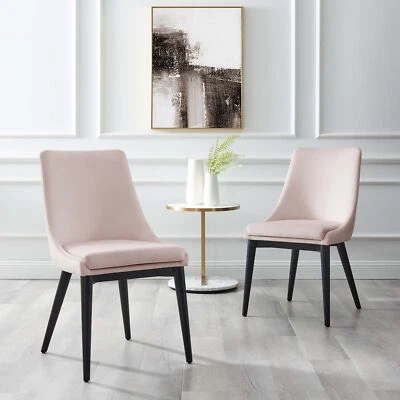 Viscount Accent Performance Velvet Dining ChairsSet of 2 in Pink - Image 1 of 4