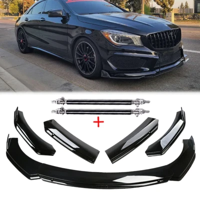 Front Bumper Lip Spoiler Splitter Glossy Black For Mercedes-Benz CLA250 C300 Foto 1 de 4