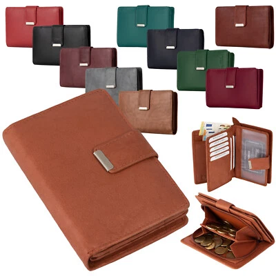 RFID Damen Geldbörse Portemonnaie Geldbeutel Damenbörse echt Leder Rust - Bild 1 von 4