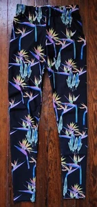 Feather Love Hawaii Designer Athletic Leggings Mesh Tropical Print S HTF! - Picture 1 of 3