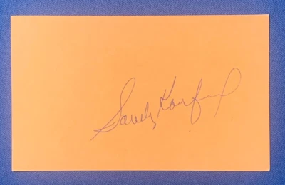 Sandy Koufax HOF Rare 1961 Autographed 3x5 Index Card Los Angeles Dodgers PSA - Image 1 of 4