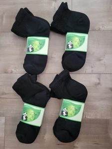 8 Pairs Size 10-13 Breathable Bamboo Socks Ankle Black - Picture 1 of 4
