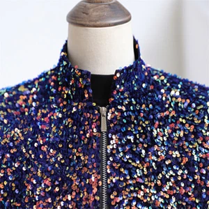 Men's Sequin Zip Up Tuxedo Long Jacket Dress Suit Blazer Showman Costume - Picture 1 of 9