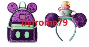 Loungefly Mickey Mouse Mad Tea Party Mini Backpack And Ears BRAND NEW WITH TAGS - Picture 1 of 7