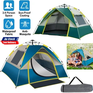 3-4 People Waterproof Automatic Outdoor Instant Pop Up Camping Tent UV Protect - Picture 1 of 13