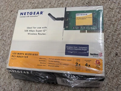 Netgear WG311T 32-bit Wi-Fi PCI Card - with Antenna, Original Box, CD and docs - Image 1 of 4