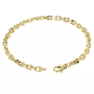 14 Karat Gelbgold Massiv Handarbeit Glied Anker Kette Armband 8 Zoll 4,5 mm 14,8 Gramm - Bild 1 von 3