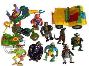 Vintage TMNT Teenage Mutant Ninja Turtles Lot Set Fresh estate vehicles figures - Picture 1 of 14