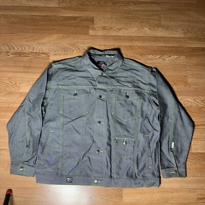 Chaqueta de mezclilla reflectante plateada XXL South Pole para hombre Y2K abrigo de equipo metálico 2K Foto 1 de 4