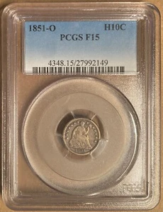 1851-O PCGS F15 Liberty Seated Half Dime H10c - New Orleans Mint - Bild 1 von 2