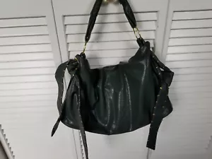 Vieta Olive Green Hobo Handbag Purse w/Studded Single Strap Accents - Picture 1 of 7