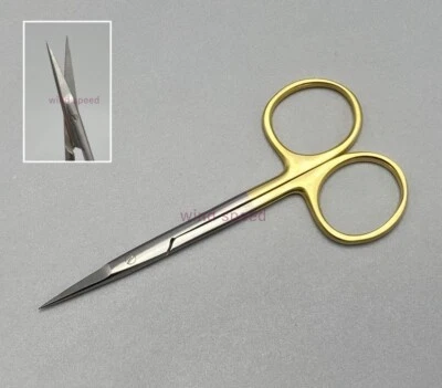 Tijeras dentales para iris cabeza recta pinzas de acero inoxidable instrumentos quirúrgicos Foto 1 de 4