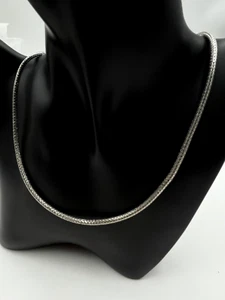 STERLING SILVER 925 HOOK 16" FOXTAIL CHAIN NECKLACE 3 mm wide 17.7g - Picture 1 of 9