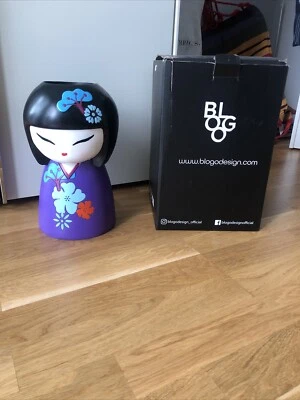 Bloog Figur Polyresin Vase Anime Geisha Japanerin Designed In Italy Hand Painted - Bild 1 von 4