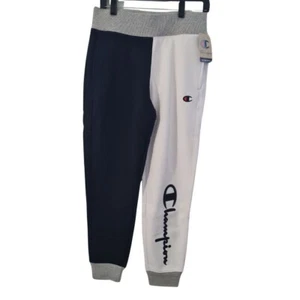Champion Men's ML0777551114 Reverse Weave Pants Fleece Black White Sz M - Picture 1 of 15