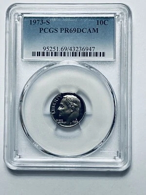 1973-S Roosevelt Dime PCGS PR69DCAM - Image 1 of 4