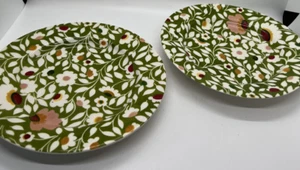 SET of 2 Kim Parker Home by Spode EMMAS GARLAND CLOVER Salad Plates dish green - Picture 1 of 7