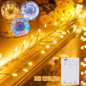 3M 120LED Firecracker Fairy Lights Christmas Cluster Starry String Light Battery - Picture 1 of 25