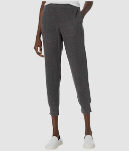 $255 Skin Women's Gray Cashmere Blend Waffle Jogger Pajama Pants Size Medium
