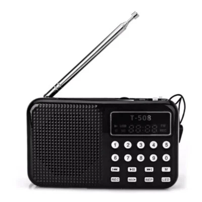 T-508 FM Mini Radio Portable Speaker MP3 Player Telescopic Antenna TF U disk - Image 1 of 4