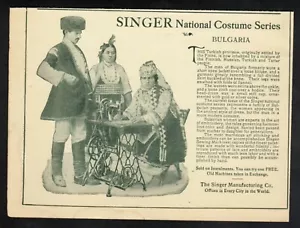 Vintage Fashion ad 1899 Singer Sewing Machine National Costume Series BULGARIA - Bild 1 von 2