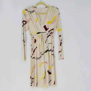 Rachel Pally Empire Tie Waist Abstract Print Long Sleeve Caftan Midi Dress Small - Picture 1 of 5