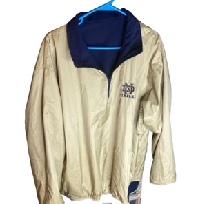 Cortavientos Pro Edge Notre Dame Hombres 1/4 Cremallera Reversible Dorado o Azul Marino Talla XL Irlandés - Imagen 1 de 15