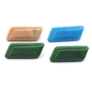 Lote (4) Grandes Botones Checos Art Deco Vintage Vidrio Geométrico 31mm - Imagen 1 de 2