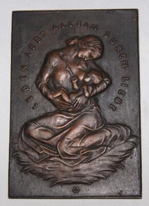 Plakette, Heinrich Moshage, Mutterliebe, Bronze, Relief, Kunstguss, Gussbild - Picture 1 of 3