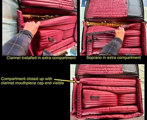 Altieri CUSTOM Bass Clarinet Gig Bag with extra soprano clarinet pocket- UNIQUE - Picture 1 of 15