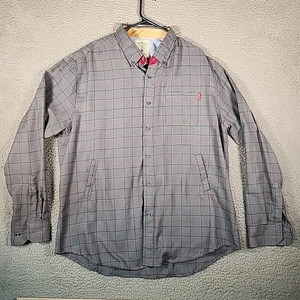Camisa de franela RSVLTS para hombre 2XL gris azul a cuadros manga larga informal - Imagen 1 de 14
