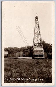 K39/ Oswego Kansas RPPC Postcard c1910 Skillin Oil Well Derrick 471 - Picture 1 of 2