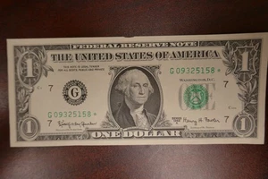 ** STAR ** $1 1963 Federal Reserve Note ** PAPER CURRENCY AUCTIONS #146 - Picture 1 of 2
