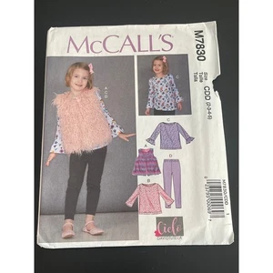 00541 - McCalls M7830 Childrens Girls Top Tunic Pant Vest Skirt Pattern Size 2-5 - Picture 1 of 3