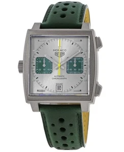 New Tag Heuer Monaco Chronograph Racing Green Men's Watch CAW218E.FC6565 - Picture 1 of 4