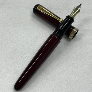 Ohashido J.S.U 14K Füllfederhalter Bordeaux Gold Gebraucht Japan Test Nicht Bestätigt Selten - Bild 1 von 10