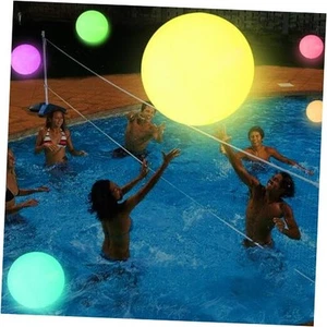 Poolspielzeug - 16 Zoll leuchtender Strandball, 1er Pack leuchtende Bälle im Dunkeln mit 8 LED - Bild 1 von 7