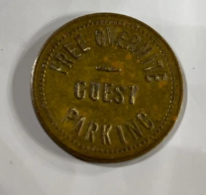 Whiting Motor Hotel "Free Overnight Guest Parking" Handelsmedaille Messing 22 mm rar - Bild 1 von 3