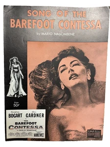 Canzone della Contessa a Piedi Nudi Spartiti di Mario Nascimbene 1954 Bogart/Gardne - Foto 1 di 4