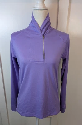 Camisa Polo Golf Ralph Lauren Mujer Mediana Púrpura 1/4 Cremallera Bay Hill Golf Logo Foto 1 de 4