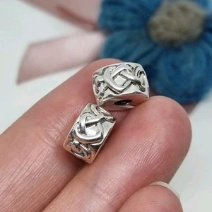 Genuine Pandora Silver Knotted Hearts Clip Charm X 2 π S925 ALE - Picture 1 of 8