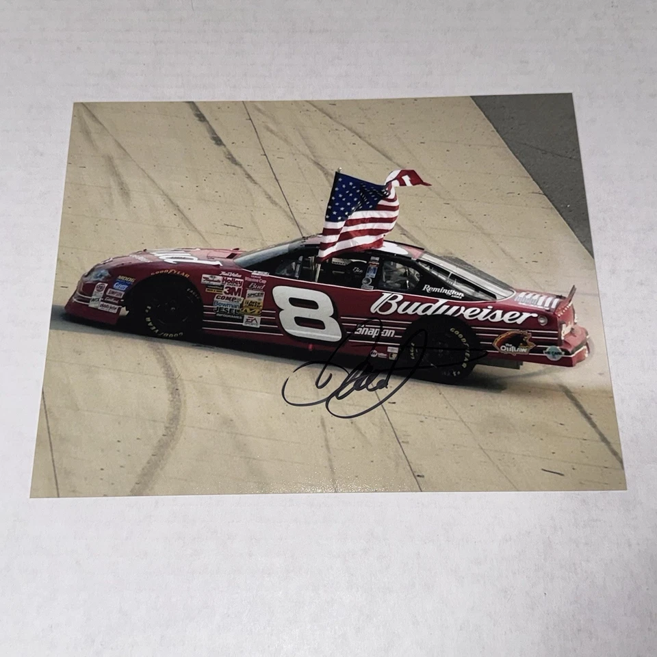 Foto firmada por Dale Earnhardt Jr NASCAR 8x10 2001 DOVER VICTORIA CELEBRACIÓN EE. UU. Foto 1 de 1