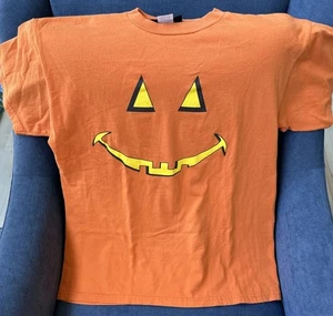 CAMISETA VINTAGE HOMBRE HALLOWEEN JACK 'O LINTERNA CARA CABEZA CALABAZA XL NARANJA TEE - Imagen 1 de 11
