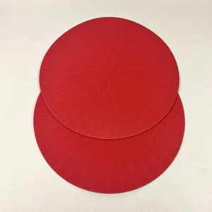 IKEA PANNA Red Placemat 14.5" 003.511.49 Round Circle Set of 2 NEW w/ Tags - Picture 1 of 9