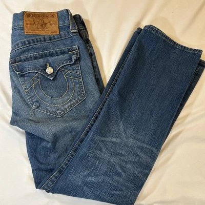 Pantalones de mezclilla vintage True Religion Y2K Billy Barb Wire raros hechos en EE. UU. talla 30x33 Foto 1 de 4