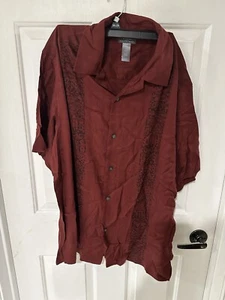 Crazy Horse Men’s Shirt By Claiborne Size M Red New With Tag %100 Rayon - Picture 1 of 5