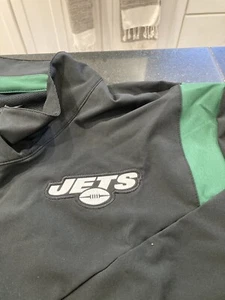 MENS NIKE ON FIELD NEW YORK JETS 1/S SLEEVE JACKET TOP XXL 2XL BLACK GREEN NEW - Picture 1 of 9